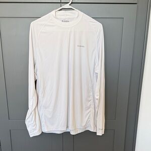 Simms Mens Sz XL White Solarflex UPF50 Long Sleeve Men's Tee